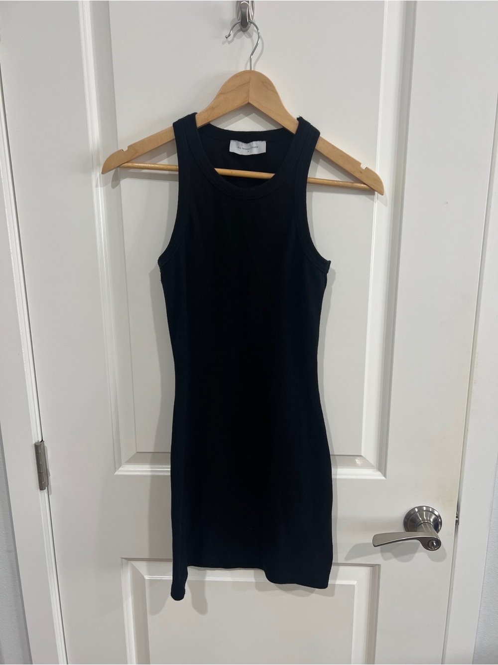 All Things Golden Ribbed Mini High Neck Dress - sz S